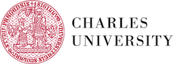 Charles university red and white logo